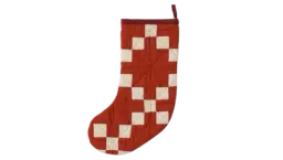 Patchwork Christmas Stocking - White/Red