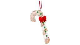Gingerbread Candy Cane Hanging Ornament - Green/Red/White