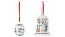 Christmas Scene Ornament - Set Of Two