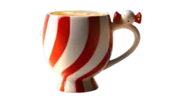 Ceramic Candy Cane Shape Coffee Mug - Red/White
