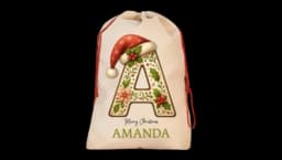 Custom Christmas Santa Sack - White