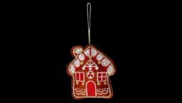 Hanging Ornament Gingerbread House With Beads