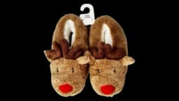 Reindeer Slippers - Brown/Black/Red
