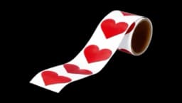 Sticker Heart Gift Tags On A Roll - 25 Pieces