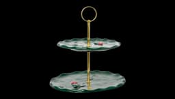 Cake Stand With Embossed Holly Pattern