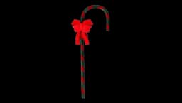 Candy Cane Shaped Pencil With Eraser Bow - Green/Red
