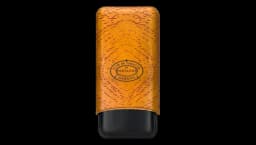 3-Piece Classic Leather Cigar Case - Orange