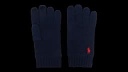 Logo-Embroidered Wool Gloves - Navy/Red