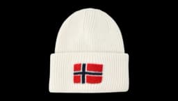 Norwegian-Flag Embroidered Beanie - Off-White