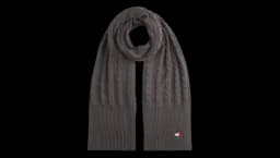 Heritage Logo Cable Knit Scarf - Zinc Grey