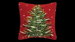 Christmas Tree Holiday Hook Pillow - Red/Green