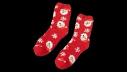 Christmas Fuzzy Socks - Red