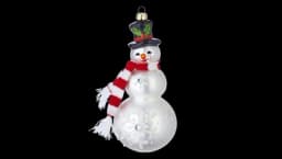 Snowman Tree Christmas Ornament - White