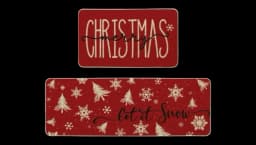 Christmas Kitchen Mats Set of 2 - Red