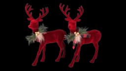 Reindeer Christmas Decorations - Red