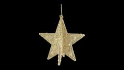 Beaded Star Bauble Christmas Ornament – Gold