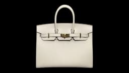 Birkin 25 Togo Craie Gold Hardware Handbag Pre-Owned - White