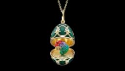Guilloche Enamel Chameleon Surprise Locket