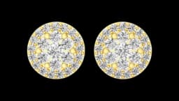 Halo Flower Diamond Earrings 14k Solid Yellow Gold 2.00ctw