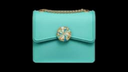 Schlumberger Medium Ribbons Leather Shoulder Bag - Tiffany Blue