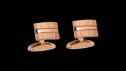 Ice Cube Curved Cufflinks Brushed Rose Gold-Toned Metal
