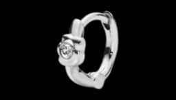 Flora Diamond Huggie Earring 14KT White Gold