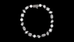 Mixed-Bezels Bracelet - Stainless Steel/White Diamond