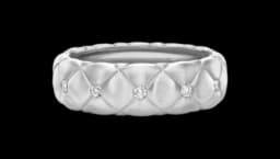 Treillage Petite Brushed Ring - White Gold