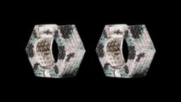 Camo Bolt Earrings - 18K White Gold/Stainless Steel/Brass/Diamond