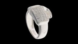 Boxing Glove Ring - Silver/Cubic Zirconia