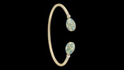 Guilloché Enamel Open Set Bracelet