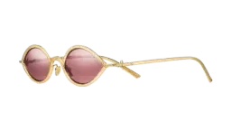 Titan Sunglasses in Gold with Red Crystal Lenses