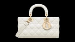 Medium Lady D-Joy Bag - Latte Cannage Lambskin