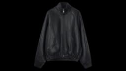 Track Jacket in Primal Lambskin Leather - Black