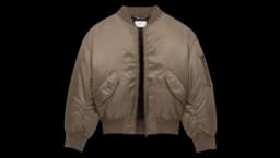 Nylon Twill Bomber Jacket - Taupe Khaki