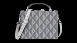 Coated Canvas CD Diamond Lock Mini Case - Gray