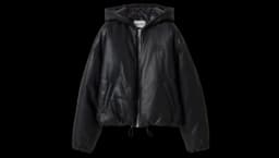 Padded Nappa Leather Jacket - Black