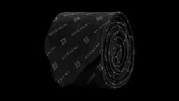 Diagonal Logo Silk Tie - Black