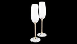 Crystalline Toasting Flutes Gold Tone Set Of 2