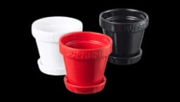 Mini Planters Planters Set Of 3 - Red/White/Black