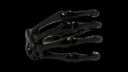 Skeleton Hand Cuff Bracelet - Black Brass