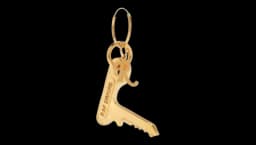 Key Charm Hoop Earring - Gold-Tone Silver
