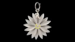 Flower Keyring Charm - White