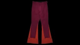 Heavy Canvas Flared Leg Insert Pants (SS21) - Burgundy/Red