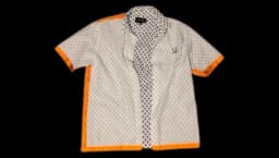 Printed Piqué Button Up Polo Shirt - Multicolor
