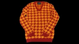 V-neck Houndstooth College Sweater 40 - Multicolor