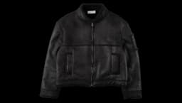 Faux Leather Shearling Jacket - Black