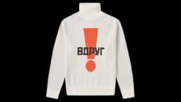 Vdrug Graphic Turtle Neck Knit - White/Orange/Black