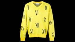 Roman Numerals Letter V-Neck Sweater - Yellow/Black