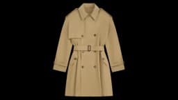 Double-Breasted Trench Coat With Belt - Beige